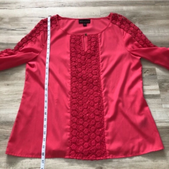Beautiful Vibrant Pink Coral Dana Buchman Blouse - Picture 6 of 6